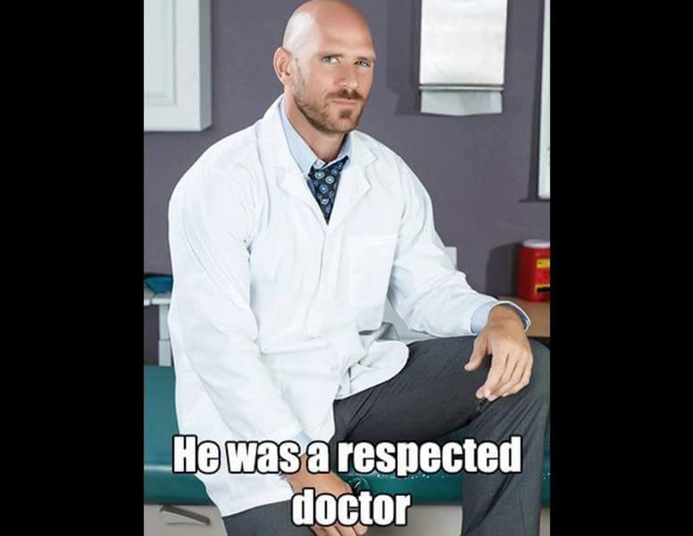 Johnny Sins in doctor scrubs